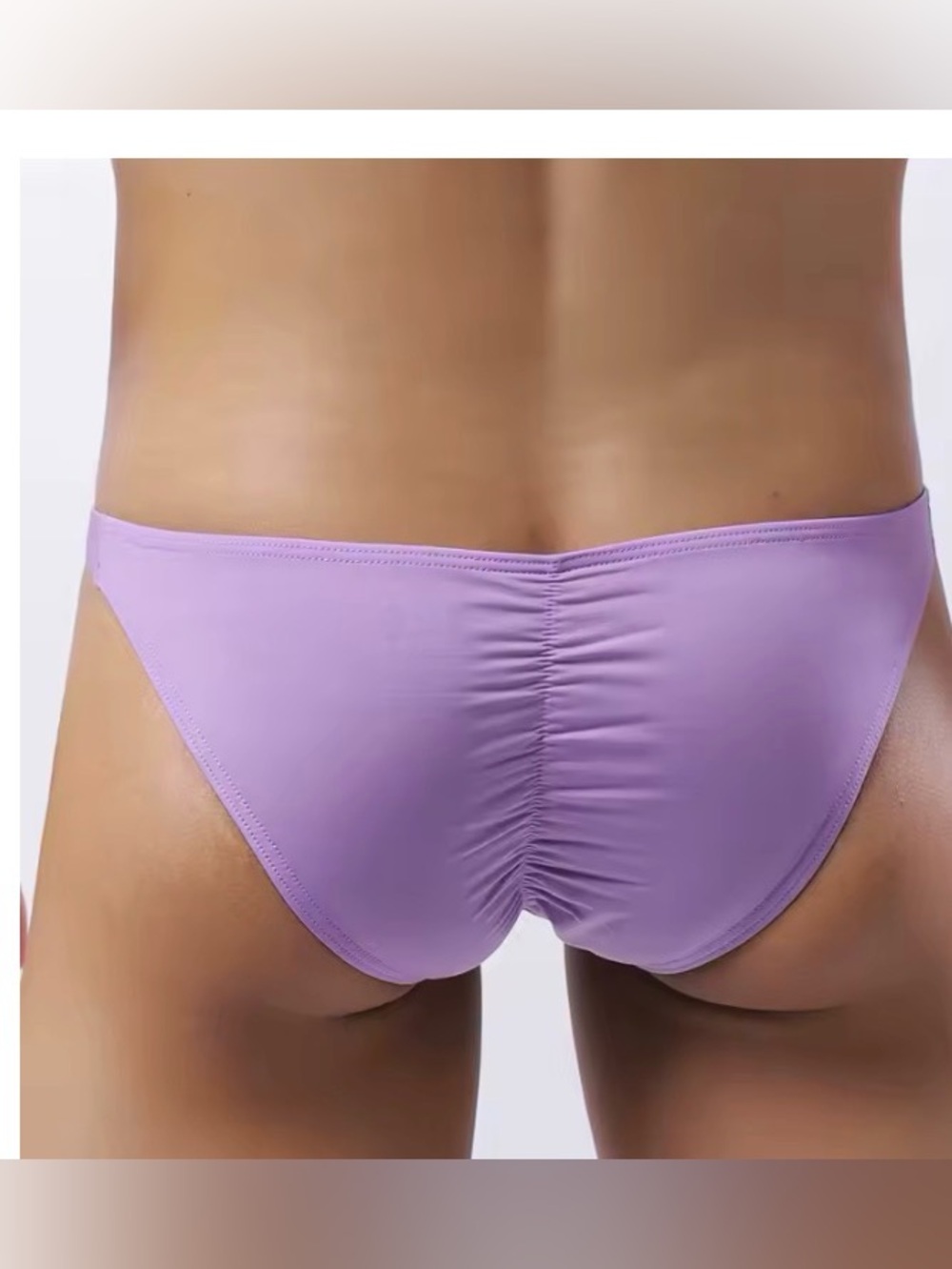 Men's Sexy Underwear Low Waist Ice Silk Translucent Skinny Breathable Briefs